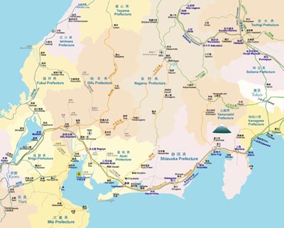 Central Japan Rail Map
